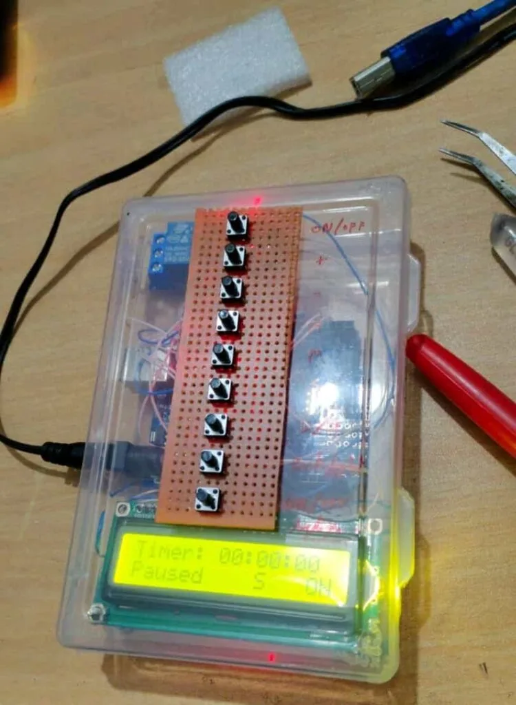 Arduino Uno On-Off Delay Timer with LCD Display
